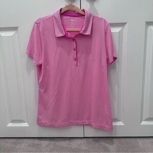 EP New York Geo Jacquard Polo Golf Shirt, Size Large, Fruit Punch
